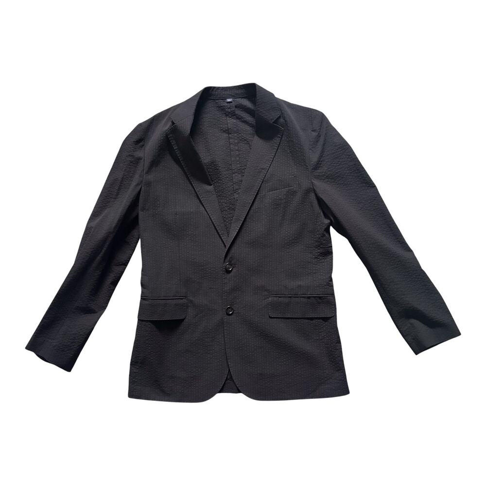 NWT J CREW LUDLOW BLACK SEERSUCKER SUIT SIZE 40